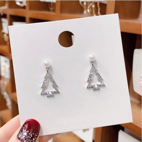 New Christmas Tree Dangle Earring Snowflake Earrings Statement Pendant Earrings Party Jewelry Christmas Gift