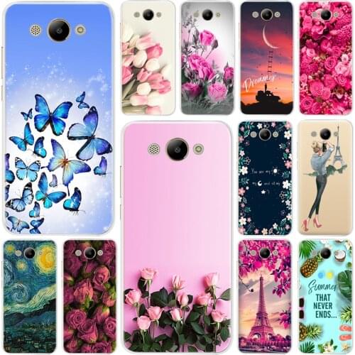 Silicone Case For Huawei Y3 2017 Back Cover Colorful Flower Funda For Huawei y3 y 3 2017 CRO-U00 CRO-L22 CRO-L02 Phone Case Capa