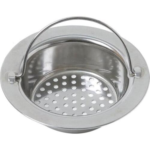 DONYUMMYJO 1pc Drain Hole Filter Trap Metal Stainless Steel Kitchen Sink Strainer with Large Wide 11.3cm Shower Drain