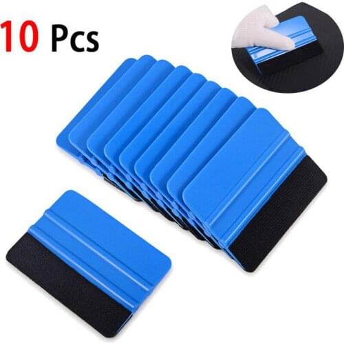 10Pcs Blue Squeegee Felt Edge Scraper Car Decals Vinyl Wrapping & Tint Tools for Razor Blade Scraper Automatic Film Squeegee Set