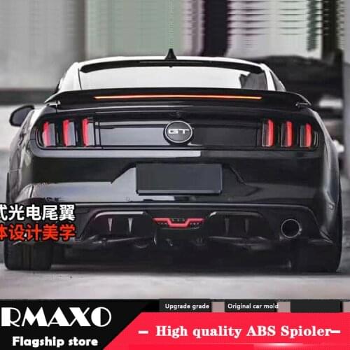 For Ford Mustang Spoiler 2015-2018 Mustang GT spoiler led light ABS Material Car Rear Wing Primer Color Rear Spoiler