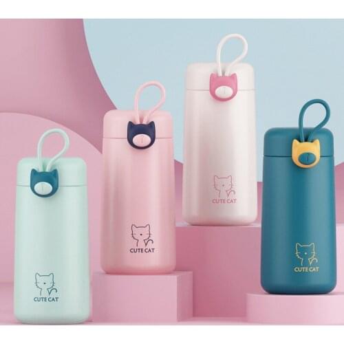 270ml New Cute Stainless Steel Insulated Bottle Coffee Tea Thermos Mug Thermal Travel Drink Water Cup Tumbler Flask