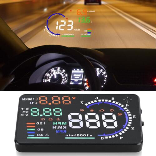 Universal Car A8 OBD2 HUD Head-Up Display Box Euobd Windshield Projector Alarm System Auto Overspeed Warning Adapter