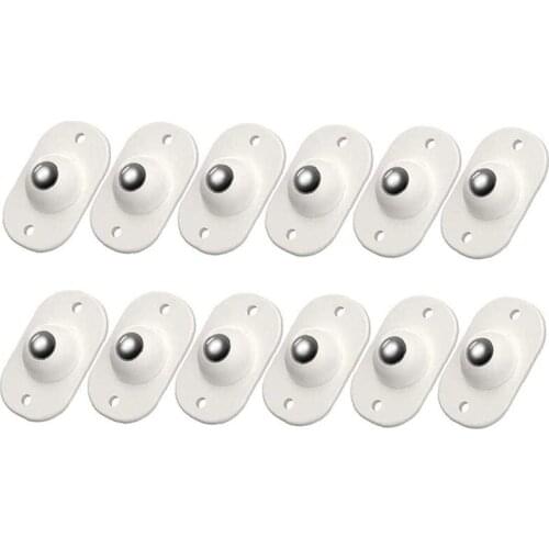 12Pcs Universal Caster Self-Adhesive Universal Pulley Self-Adhesive 360-Degree Rotation Storage Box Adhesive Pulley