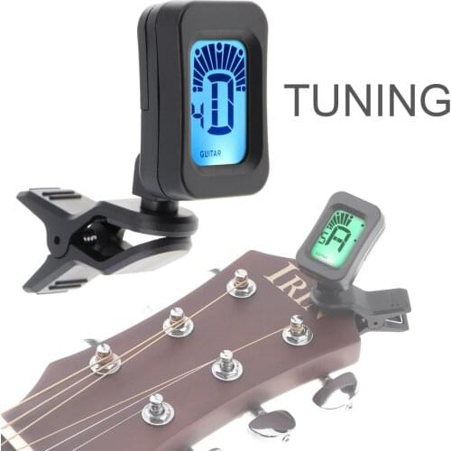 360 Degree Rotatable Guitar Tuner Portable Universal LCD Display Digital Tuner for Chromatic Guitar / Bass / Ukulele / Violin