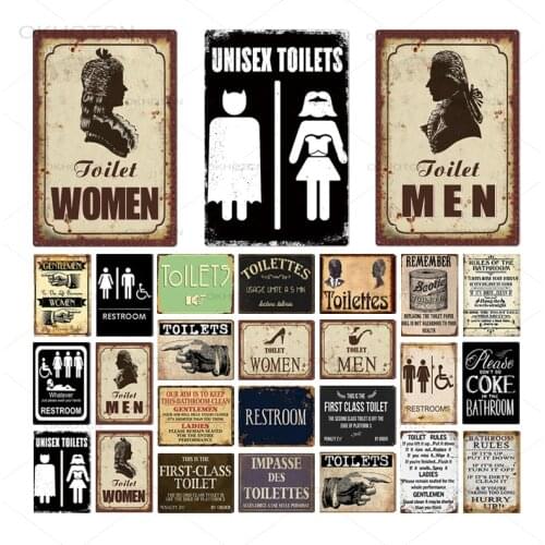 Funny Toilet Tin Signs Metal Vintage Plaque Wc Poster Bar Pub Wall Decorative Bathroom Painting Plate Home Decor 20*30Cm