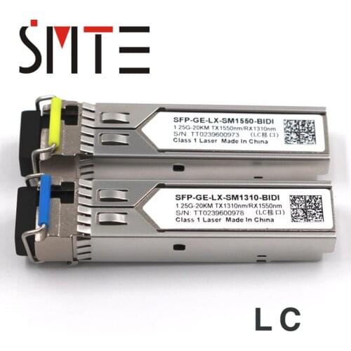 1 pair 1.25G BiDi SFP LC TX1310nm/RX1550nm TX1550nm/RX1310nm DDM LC Transceiver module SFP for OTDR