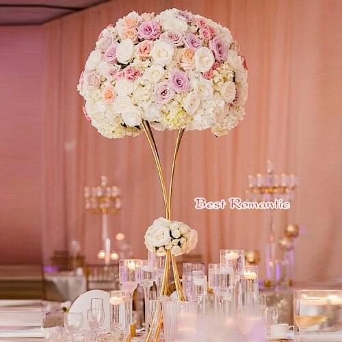 10PCS/lot party supplies Flower Pillar Gold Metal Flower Stand Beautiful Shape Frame for Wedding Party Event Decoration