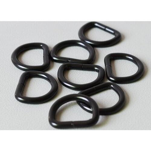 100 Pcs/Lot 3/4Inch(20mm) Black Multi-Pack of Heavy Duty Welded Dee Rings for Equestrian Tack, Pack Saddles, Pet Collars