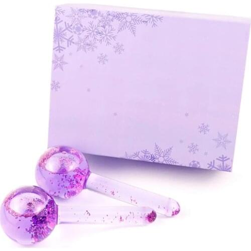 2Pcs/set Beauty Ice Hockey Energy Beauty Crystal Ball Facial Cooling Ice Globes Water Wave For Face and Eye Massage Roller Ball