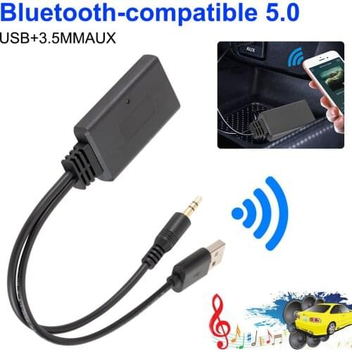 2021 NEW Car AUX Adapter for Car Bluetooth-Compatible Wireless USB Audio Receiver BT5.0 AUX 3.5mm Jack Auto Stereo Audio Speaker