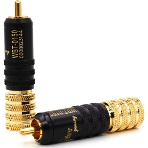 4pcs hifi audio RCA plug WBT-0512 Gold Plated RCA plug hi-end Phone Jack Plug Connector