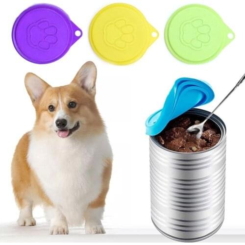 6Pcs Portable Silicone Dog Cat Canned Lid Pet Food Cover Storage Fresh-keeping Lids Reusable Cover Lid Health Pet Daily Supplies