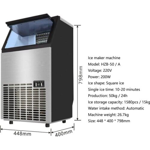 Automatic Ice Making Machine Commercial Electric Cube Ice Maker Machine For Bar Coffee Milk Tea Shop