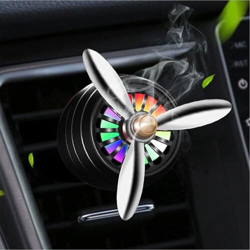 LED Car air freshener Conditioning Alloy Auto Vent Outlet Perfume Clip Fresh Aromatherapy Fragrance Atmosphere Light