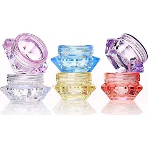 Free Shipping 100pcs/lot 5g 5ml small Diamond shape Travel jar Face Cream Lotion Cosmetic Container Plastic Empty Makeup Jar Pot