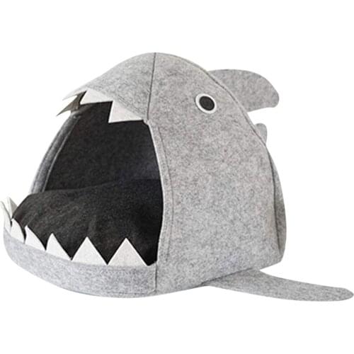 Baby Shark Cathouse Kitten Burrow Cuddle Cave Shark Mouth Cat Bed House Puppy kennel doghouse