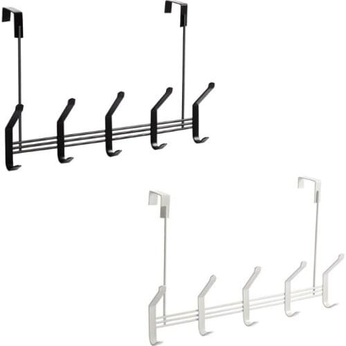 Double Rows 10 Hooks Door Rear Hanging Rack Non-Marking Free Punch Storage Rack