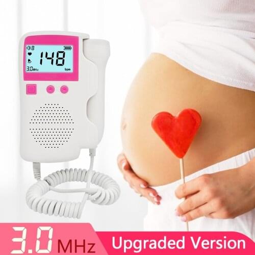 Fetal Doppler 3.0Mhz Probe Heart Beat Monitor Home Pregnancy Baby Sound LCD Digital Detector Portable Pregnant 3.0Mz Pulse Meter