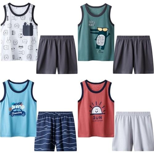 Cotton Clothing Sets Boy Girls Summer Fashion T-shirt + Shorts Set Children Kid Outfits Toddler Baby Boys Girl Tracksuit Clothes