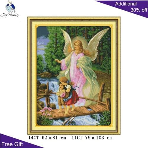 Joy Sunday Angel Cross Stitch Home Decoration R267(1) 14CT 11CT Counted and Stamped Angel Convoy Needlepoint Cross Stitch kits