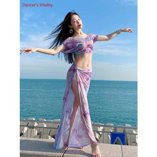 Belly Dance Costume Female Elegant Top Summer Practice Clothing Suit New Profession Dancing Exercise Long Skirt