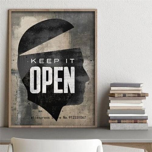 Creative Canvas Painting Keep It Open Motivational Quote Hustle Artwork Wall Canvas Art Decor Wall Art Picture for Home Decor
