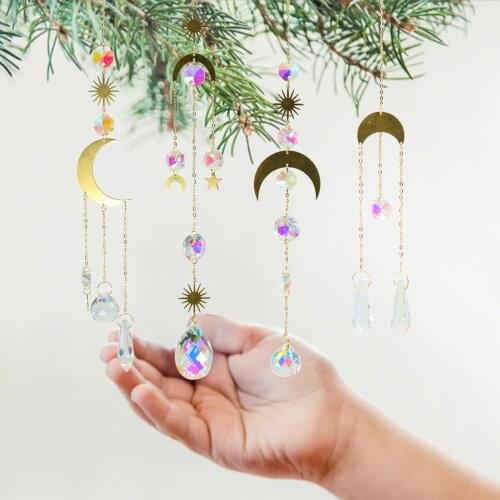 4 Piece Set Of Rainbow Crystal Pendants Indoor Decoration Wind Chimes Outdoor Garden Decor Wind Chimes Rainbow Chaser Hanging