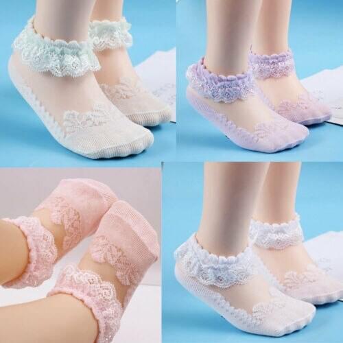 2021 New Hot Sale Latest Girls Socks Lovely Cute Sweet Baby Kids Breathable Soft Cotton Comfortable Children Lace Socks