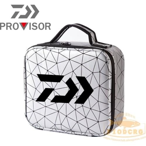 2022 New Daiwa Professional Fishing Box Waterproof Partition Bags Men Large-capacity Rhombic PU Storage Box