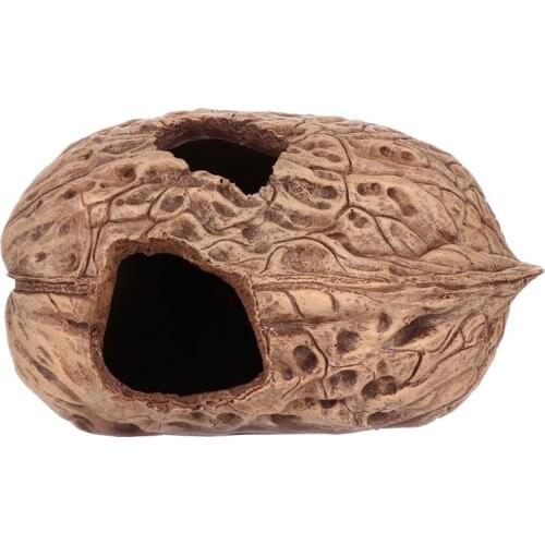 Resin Reptile Cave For Lizard Turtle Spider Scorpion Snake Resin Pet Shelter Walnut Reptile Landscape Climbing Pet Cave