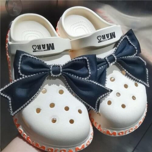 Luxury Croc CharmsRhines Bow-knot DIY Shoes Decorations Cute Womens Clogs Shoe Buckle Accessories Make Your jibzUnique Gift