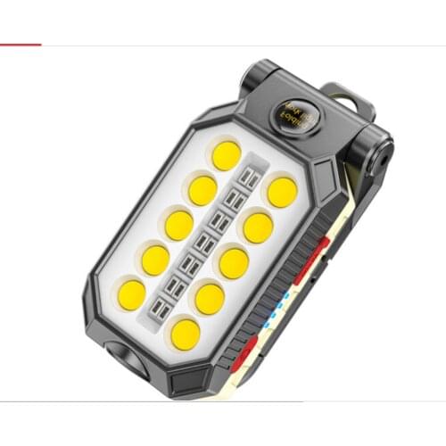 Self Defense USB Rechargeable COB Work Light Portable LED Flashlight Adjustable Waterproof Camping Lantern Magnet Design Powered