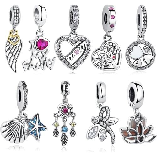 925 Sterling Silver Beads Pet Cat Family Heart Enamel Beads Fit European Original Charm Bracelets&Necklace DIY Jewelry