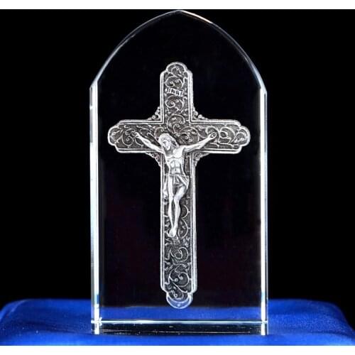 Jesus Statue 3D Crystal Jesus Inner Carving Yehua Catholic Decoration Statue of Our Lady Nativity Scene Crafts New Year Gifts