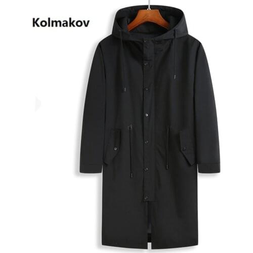 2020 spring Long style coat mens High quality casual trench coat , casual hoooded jackets men,size XL-8XL