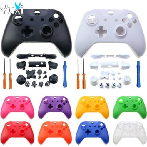 YuXi Full Housing Shell Faceplate Cover For Xbox One S Replacement Case With Buttons Mod Kit For Xbox One Slim Controller