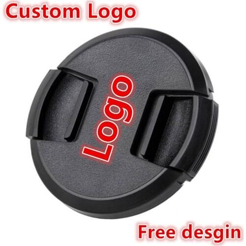 30pcs Custom Logo High quality 40.5 49 52 55 58 62 67 72 77mm center pinch Snap-on cap cover for all camera Lens