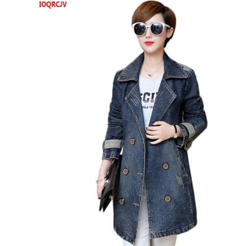 2020 Spring Autumn Women Denim Jackets Lapels Long Sleeve Jeans Jacket Coat Loose Casual Ladies Denim Jackets Tops Plus Size 5XL