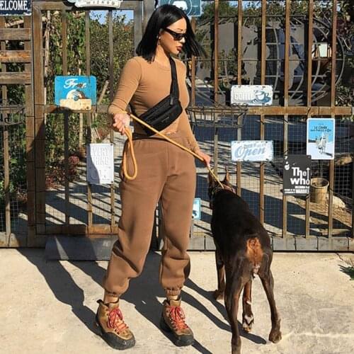 Winter Cotton Cashmere Warm Casual Ankle Length Pants Female Harem Trousers Streetwear Slacks Womens Sports Pants