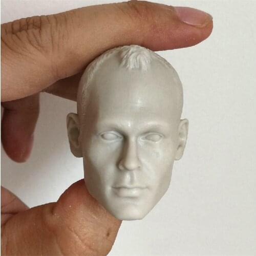 1:6 Scale Male Un-panited Andres Iniesta Head Sculpt Accessory PVC Blank Head for 12" figure body collection toys