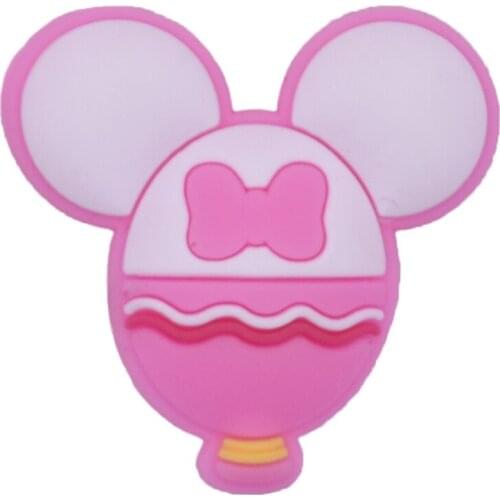 10 pcs Colorful Varied Mouse Head Shaped With Bowknots Hole Sandal Shoes Charms Festival Gift For Kids Wristbands XH-91