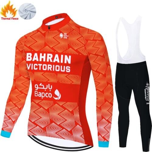 2021 ProTeam BAHRAIN Winter Thermal Fleece Maillot Ciclismo Hombre Bike Jersey Men Fietskleding Heren Ciclismo Masculino