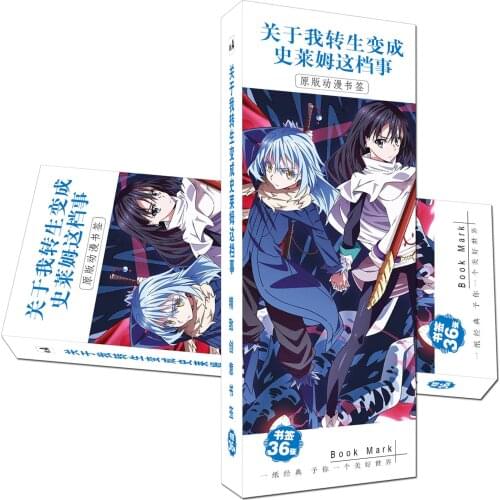 36 Pcs/Set Anime That Time I Got Reincarnated as a Slime Paper Bookmark Stationery Bookmarks Book Holder Message Card