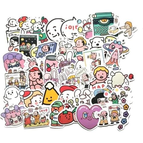 43Pcs 2-3CM Hand Account Cartoon Laboratory Stickers For Suitcase Skateboard Laptop Luggage Fridge Phone DIY Decal Sticker
