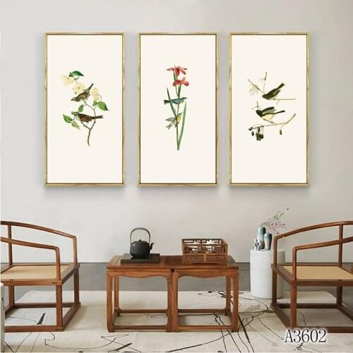 Modern Abstract Oil Painting Print on Canvas 3pcs Chinese style Flower Canvas Art Printing Wall Art Picture for Home Decor
