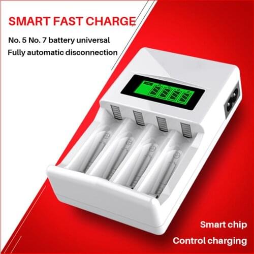 Digital Smart 4 Slot LCD Battery Charger For Li-Ion NiCd NiMH AA AAA 10440 18650 Rechargeable Batteries
