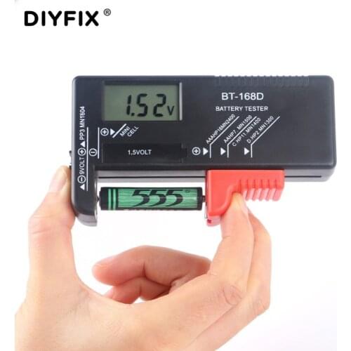 BT168D LCD Digital Battery Tester Battery Capacity Check Power Level for 9V 1.5V Button Cell AAA AA Batteries Check Tools