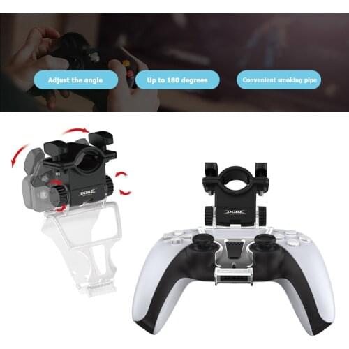 Tobacco Pipe Wireless Controller Holder Clip Mount for Sony PS5 180 Degree Adjustable Smoking Shisha Gamepad Support