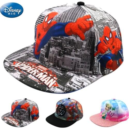 Disney Spiderman New Children Hat Cartoon Baseball Cap Kids Cotton Snapback Fashion Hats for kids boy Hip Hop Boys Girls 2-8Y
